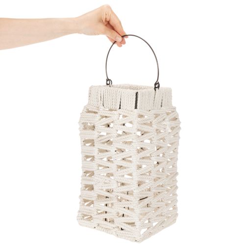 Lanterna suspensa, decoração de verão, macramê, altura 35,5 cm, largura 19 cm. | Floristik24.pt