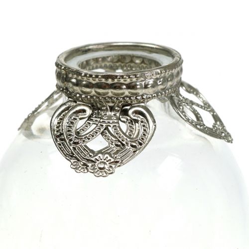 Floristik24 Lanterna de vidro Tealight Vintage Ø8,5cm Alt.14cm 2pcs