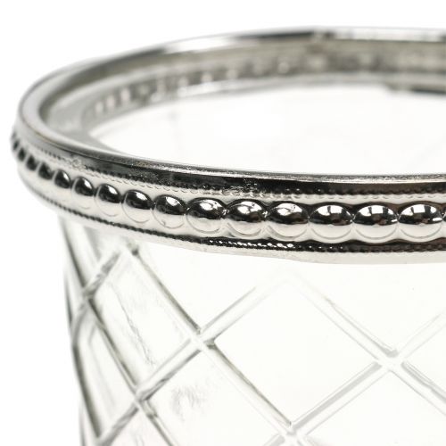 Floristik24 Diamante de vidro Tealight com aro de metal Ø8cm H5.5cm 4pcs