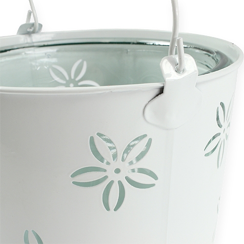 Floristik24 Balde lanterna branco Ø17cm H17cm