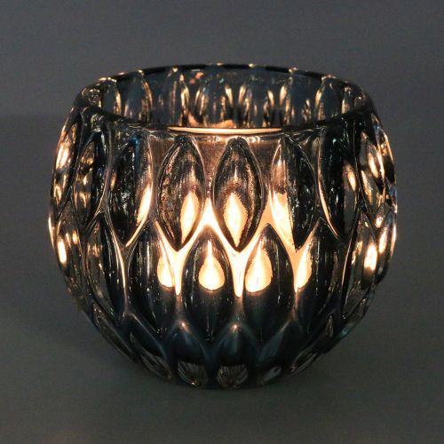 Floristik24 Lanterna de Vidro Azul Escuro Ø11,5cm H9cm