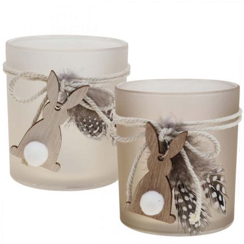 Lanterna porta velas vidro Páscoa Ø8cm A9cm 2uds