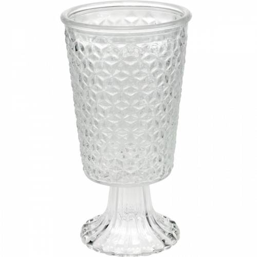 Lanterna de vidro com base transparente Ø10cm H18,5cm decoração de mesa | Floristik24.pt