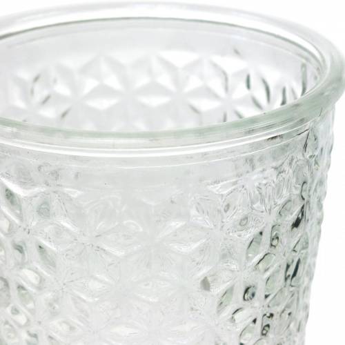 Lanterna de vidro com base transparente Ø10cm H18,5cm decoração de mesa | Floristik24.pt