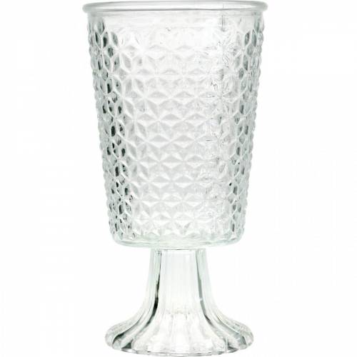 Floristik24 Lanterna de vidro com base transparente Ø10cm H18,5cm decoração de mesa
