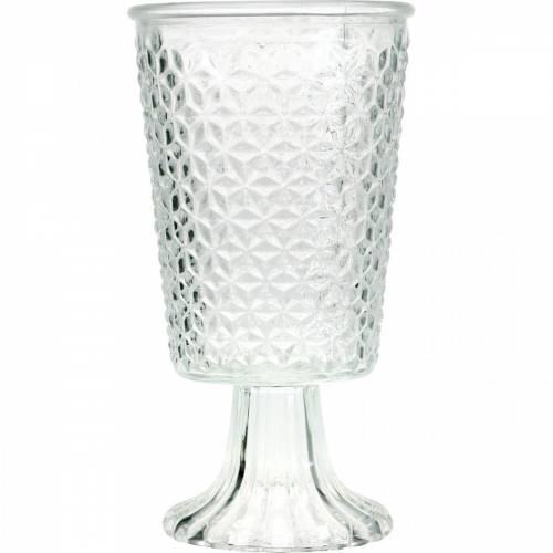 Lanterna de vidro com base transparente Ø10cm H18,5cm decoração de mesa | Floristik24.pt