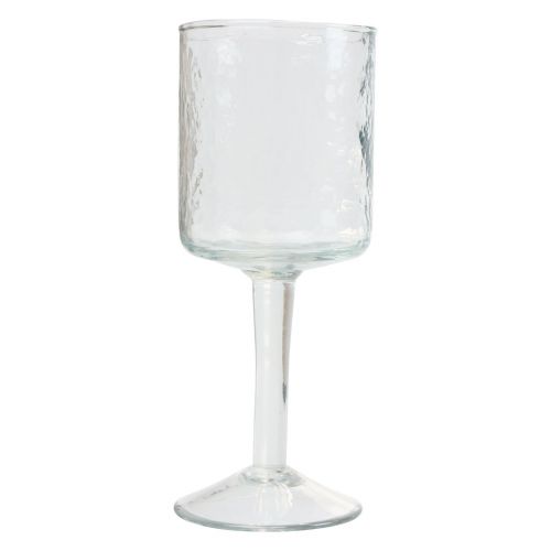 Floristik24 Lanterna de vidro com base, porta-velas de vidro redondo Ø8cm Alt.20cm