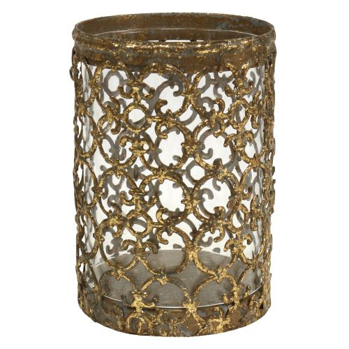 Floristik24 Lanterna dourada antiga Ø8cm Alt.11,5cm 1ud