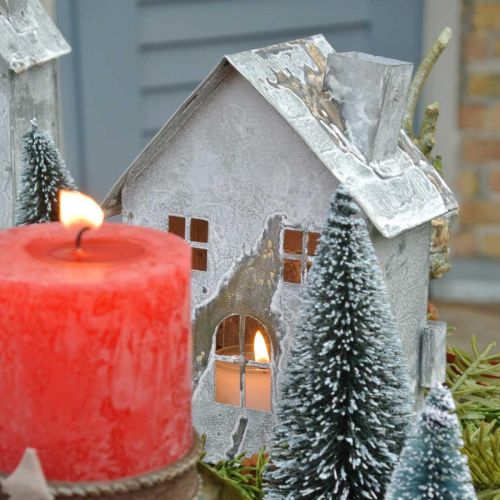 Floristik24 Lanterna de metal, shabby chic, decoração de Natal, caiada de branco, aspecto antigo Alt.14,5cm