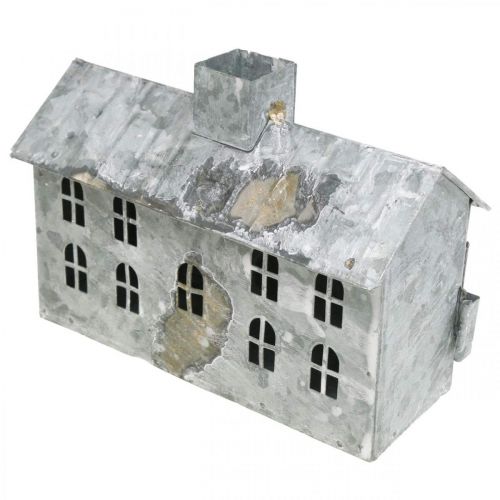 Itens Lanterna de metal, decoração para o Natal, chique gasto, lavado de branco, aparência antiga A12,5cm L17,5cm