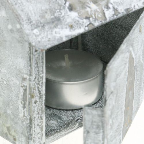 Itens Lanterna de metal shabby chic lavado branco, ferrugem H11cm