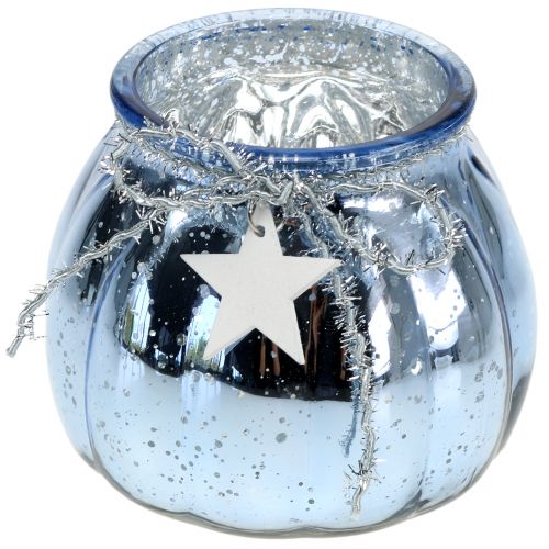 Floristik24 Lanterna azul claro com luz LED Ø11cm Alt.10cm