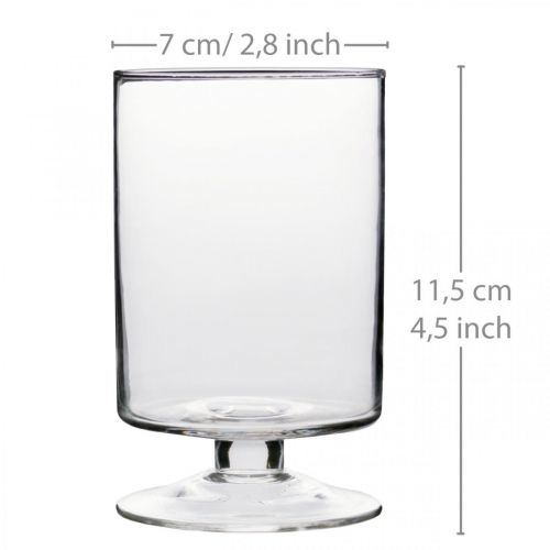 Floristik24 Lanterna de vidro furacão Ø7cm H11.5cm 6pcs