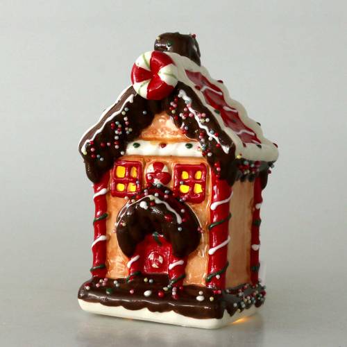 Floristik24 Lanterna Knusperhaus Bisquit, marrom Alt 16cm
