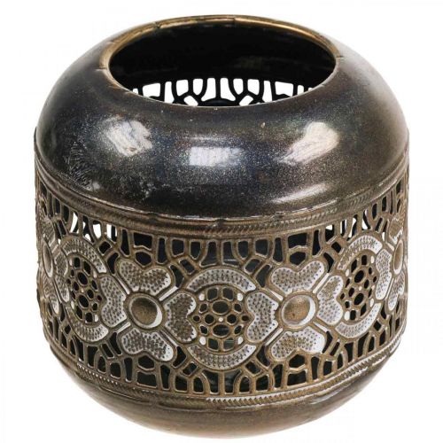 Floristik24 Porta-velas de metal para lanterna flores vintage Ø12,5cm