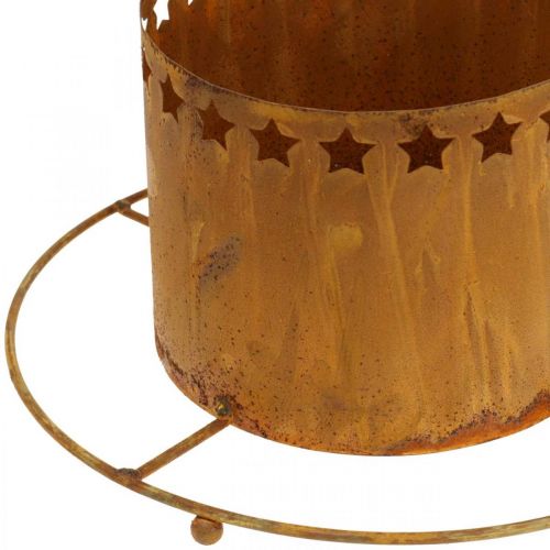 Itens Lanterna com estrelas, Advento, porta-coroa em metal, pátina de decoração natalícia Ø25cm