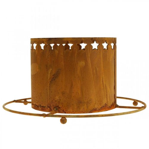 Itens Lanterna com estrelas, Advento, porta-coroa em metal, pátina de decoração natalícia Ø25cm