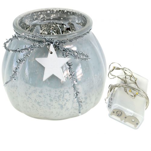 Floristik24 Lanterna branca com luz LED Ø11cm Alt.10cm