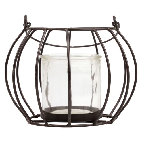 Floristik24 Lanterna de jardim lanterna preta de metal para pendurar Ø16,5cm