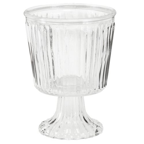 Itens Copo de vidro para lanterna decoração em vidro canelado Ø11,5cm Alt.15cm