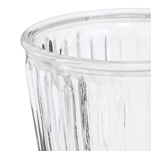 Itens Copo de vidro para lanterna decoração em vidro canelado Ø11,5cm Alt.15cm