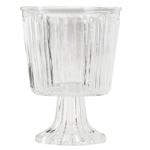 Itens Copo de vidro para lanterna decoração em vidro canelado Ø11,5cm Alt.15cm