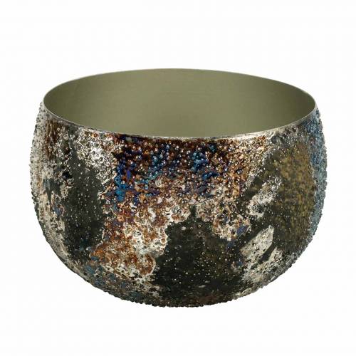 Floristik24 Tigela decorativa de metal multicolorido Ø17cm Alt.11,5cm