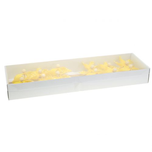 Floristik24 Mini moinho de vento com pontos amarelos Ø8cm 12pcs