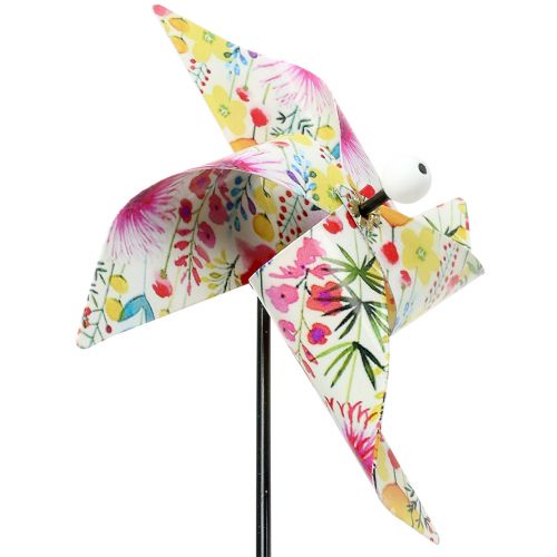 Floristik24 Moinho de vento de decoração de verão Ø14cm colorido no stick 3pcs