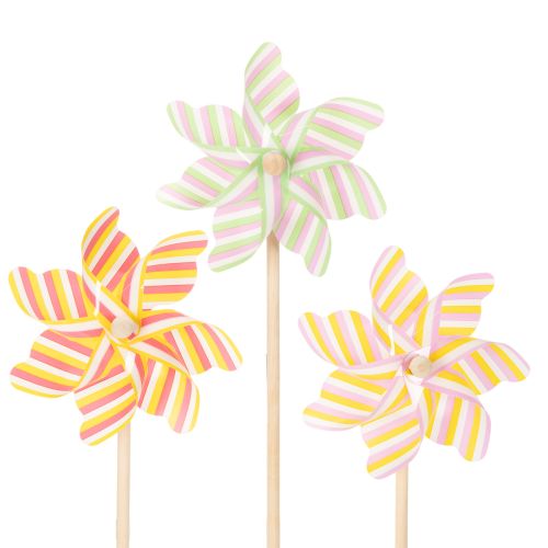 Floristik24 Estaca de jardim em formato de moinho de vento, decoração atraente para pátio, jardim e varanda, 47 cm, 3 peças