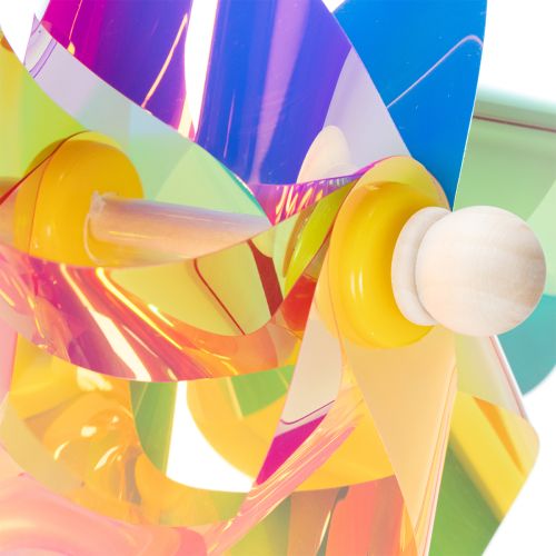 Floristik24 Moinho de vento para varanda, peça decorativa colorida e atraente, ideal para jardim de verão, 75 cm