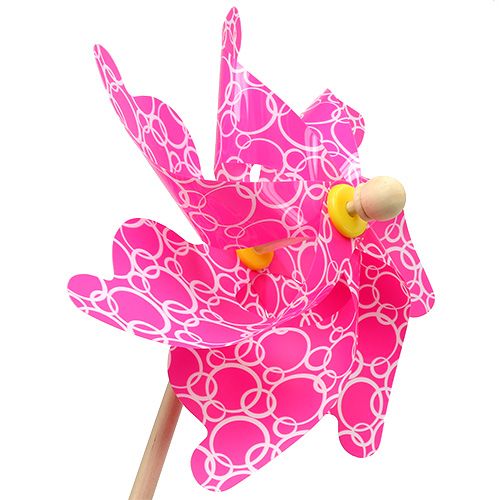 Floristik24 Moinho de vento Ø42cm rosa L110cm