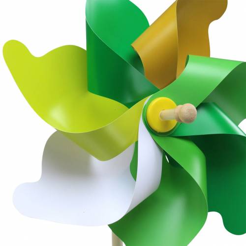 Floristik24 Moinho de vento chique no stick verde ouro branco Ø30cm