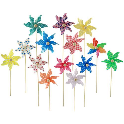 Floristik24 Catavento decoração de jardim moinho de vento estaca de jardim Ø8,5cm 20 un