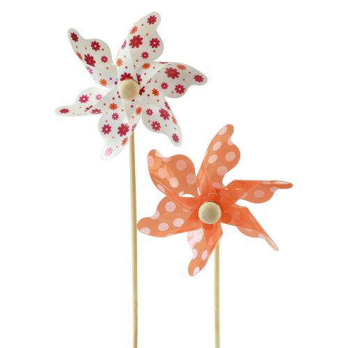 Floristik24 Catavento decoração de jardim moinho de vento estaca de jardim Ø8,5cm 20 un