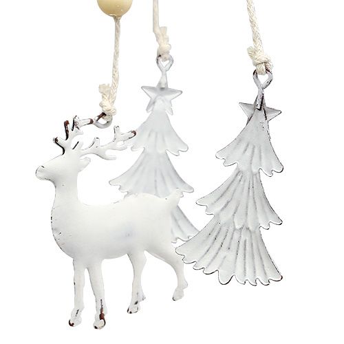 Itens Carrilhão de vento de Natal feito de metal branco Ø17cm