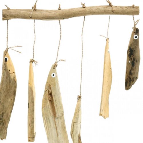 Itens Decoração de peixes marítimos, sinos de vento de madeira flutuante, decoração de madeira C 50 cm L 30 cm