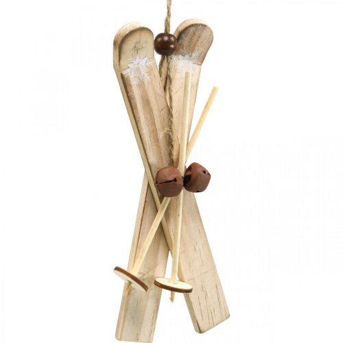 Floristik24 Inverno deco esqui decoração da árvore de Natal par de esqui madeira H17cm 4pcs