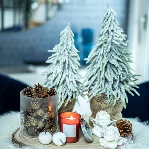 Itens Abeto de inverno em uma panela, decoração de Natal, pinheiro com neve Alt.45cm