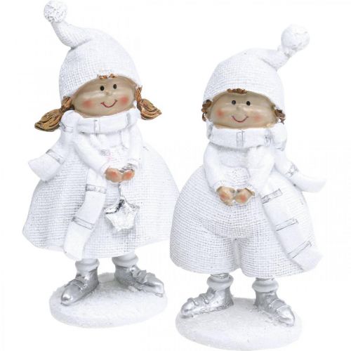 Floristik24 Figuras infantis de inverno decoração de natal inverno H17cm conjunto de 2