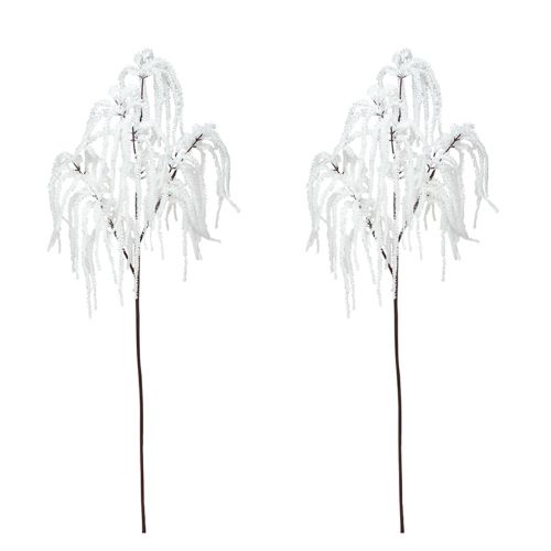 Floristik24 Ramo decorativo de salgueiro chorão decoração de inverno glitter branco 82 cm 2 unidades