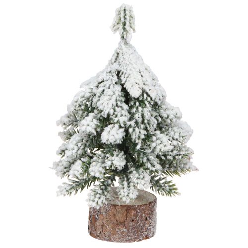 Floristik24 Decoração de inverno árvore de Natal em verde branco Ø7cm Alt.14cm 4 unidades