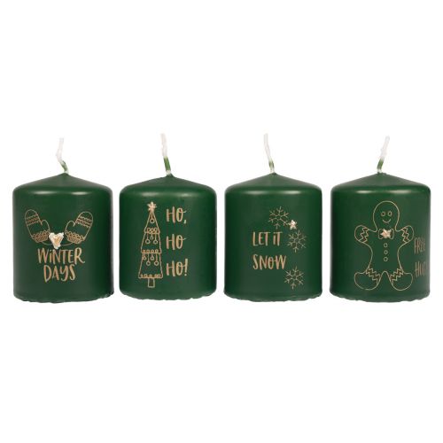 Itens Velas de Natal velas de Natal verdes Ø5cm Alt.6cm 4 unidades