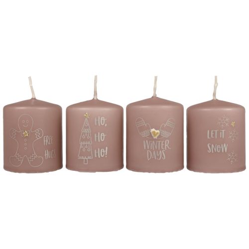 Velas de Natal velas de Natal rosa Ø5cm Alt.6cm 4 unidades
