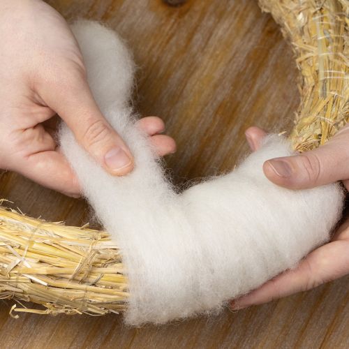 Itens Cordão de lã, fita de lã branca, 2 m, lã decorativa para artesanato e embrulho.