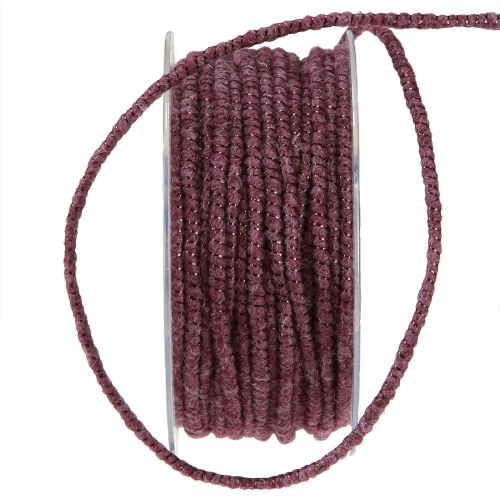 Itens Fio de lã com fio de feltro mica roxo Ø5mm 33m