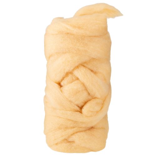 Fita de lã, creme alaranjada, 10m de lã para coroas e arranjos.