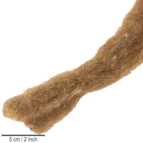 Itens Lã decorativa marrom, 2m de lã feltrada para artesanato e floricultura.