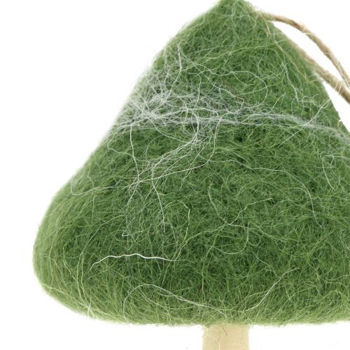 Itens Cabide decorativo em madeira de cogumelo / feltro verde Ø5cm-Ø10cm Alt.9cm 8pcs