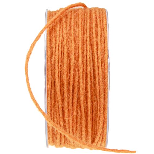Itens Cordão de lã laranja 3mm 100m